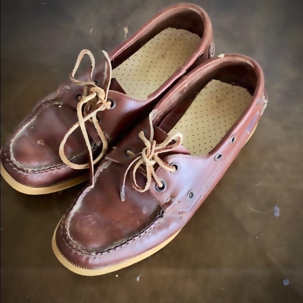 Sebago docksides boat shoes vintage lace up size 7.5